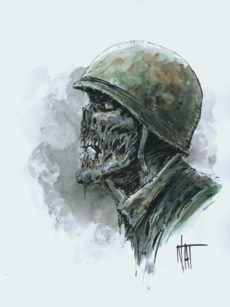 Череп в военной каске