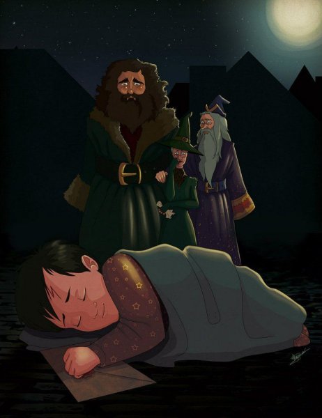 Гарри Поттер Дамблдор и Хагрид