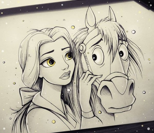 Принцессы Disney в скетчбуке
