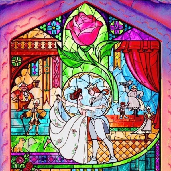 Beauty and the Beast 1991 витраж