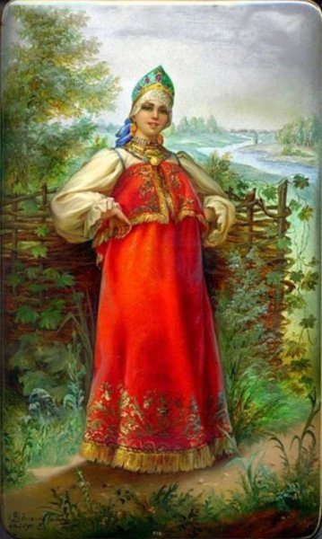 Русская красавица в сарафане