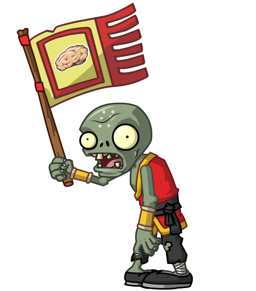 PVZ зомби с флагом