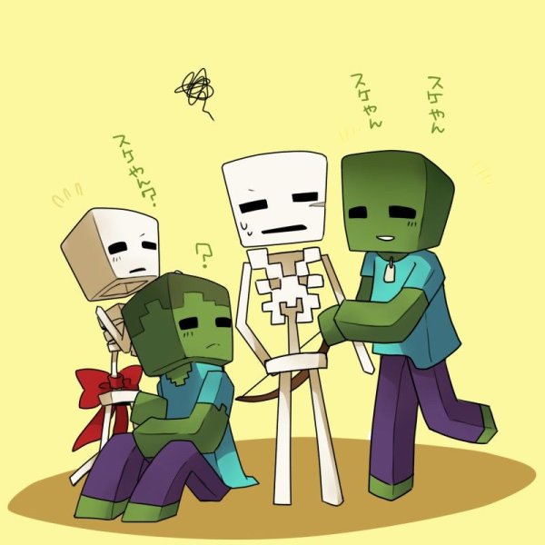 КРИПЕР И скелет
