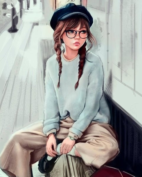Современная девушка рисунок