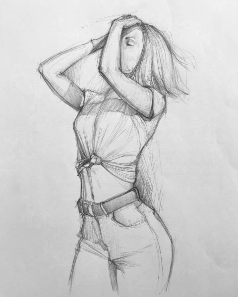 Рисунок девушки карандашом