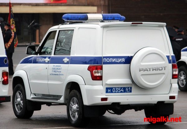 Полицейский УАЗ Патриот сзади
