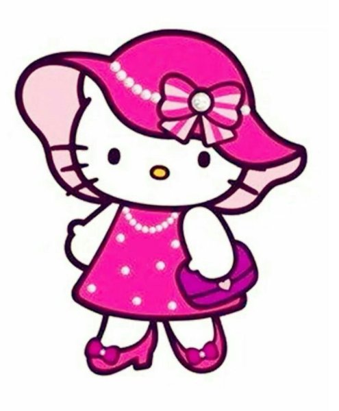 Hello Kitty с цветочкам на голове