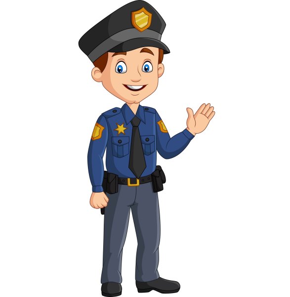 Полицейский машет рукой