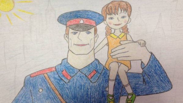 «Иминлек сагында» ко дню полиции, детские рисунки.
