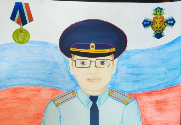 Детский рисунок полицейского