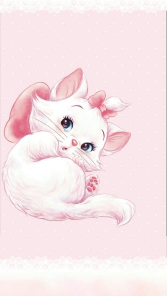 Розовый котенок арт