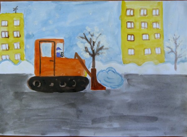 Рисунок труд людей зимой
