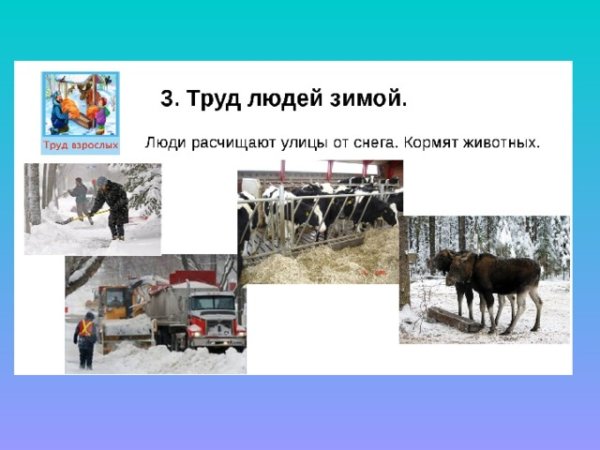 Труд людей зимой