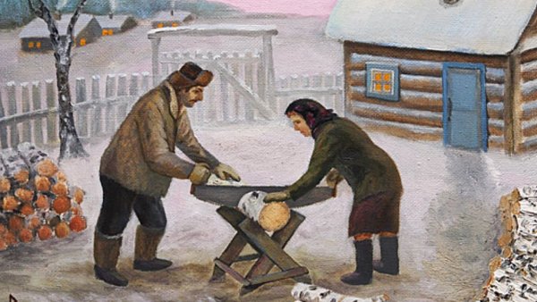 Труд на селе зимой