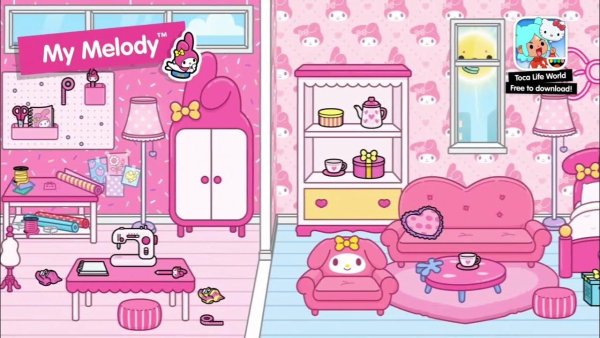 Toca boca мебель Хеллоу Китти