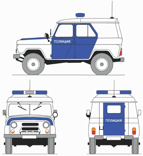 Цветографическая схема автомобиля оперативной службы полиции