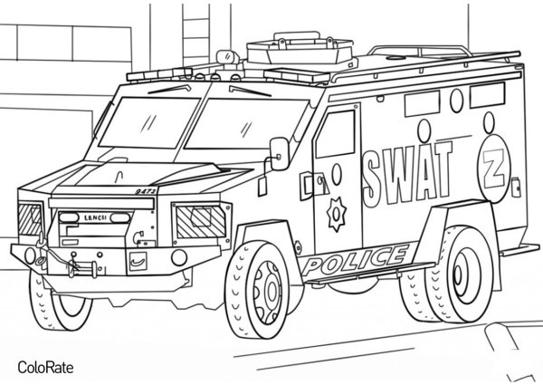 Машина SWAT раскраска