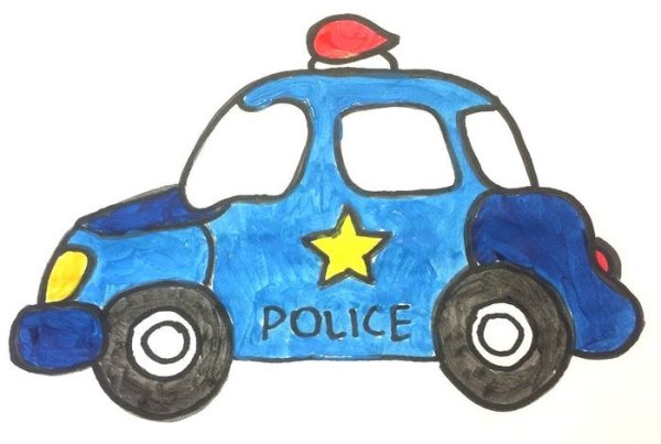 Детские рисунки Полицейская машина
