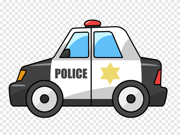 Cartoon Police car сбоку