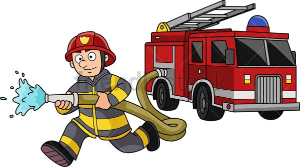 Пожарная машина и пожарник для детей