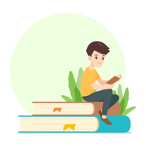 Человек читает книгу Графика
