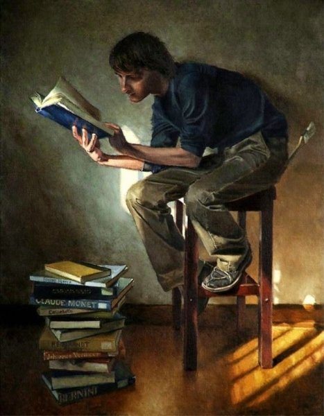 Картина мальчик с книгой