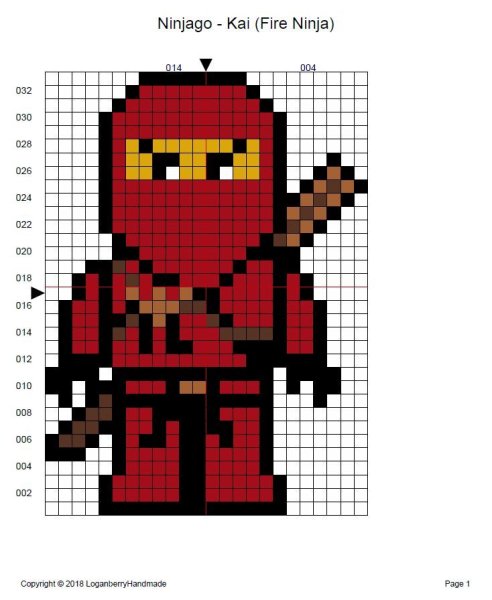 Ninjago LEGO схема Термомозаика