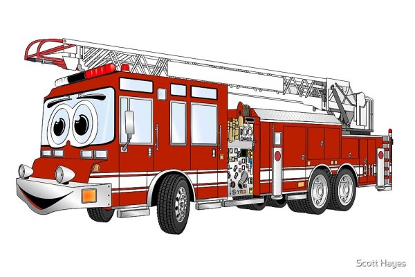 Пожарная машина мультяшная