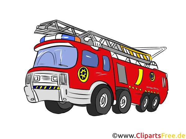 Пожарная машина для детей на прозрачном фоне