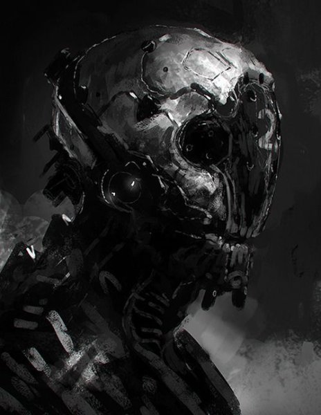 Cyberpunk череп солдат