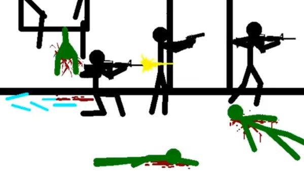 Стикмен против зомби вид сбоку