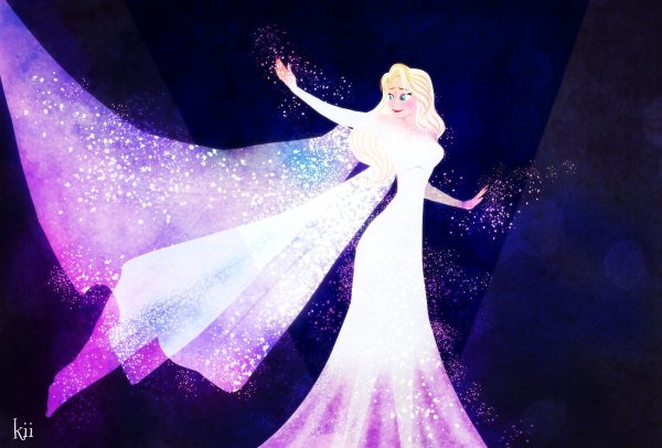 Elsa Frozen 2 в фиолетовом платье