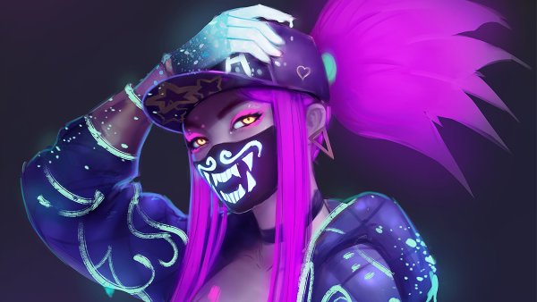 League of Legends Акали неон