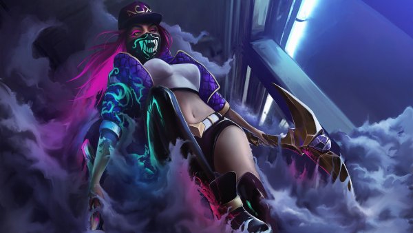 Akali League of Legends неон