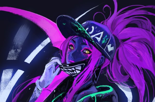 Akali k/da неон маска