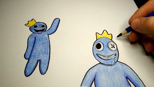 Нарисовать синего из радужных друзей
