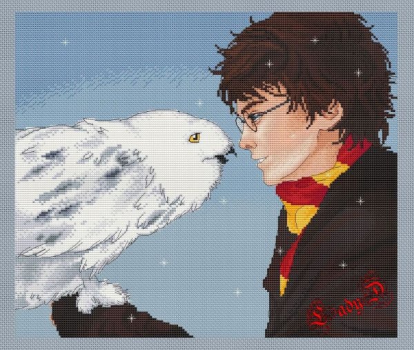 Вышивка Гарри Поттер Hedwig