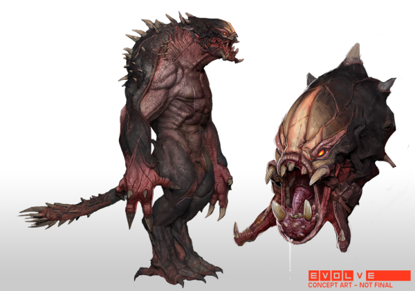 Evolve монстры концепт арт