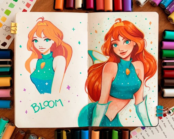 Рисунки Винкс в скетчбуке
