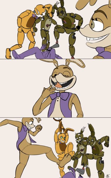 FNAF бейби и СПРИНГТРАП комикс