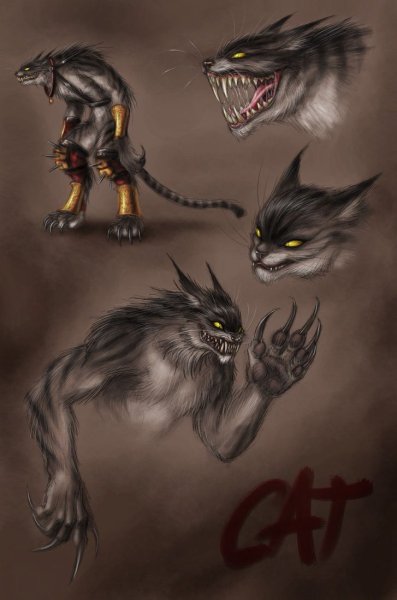 Кот оборотень арт