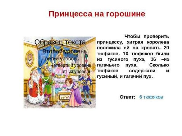 Пересказ сказки принцесса на горошине