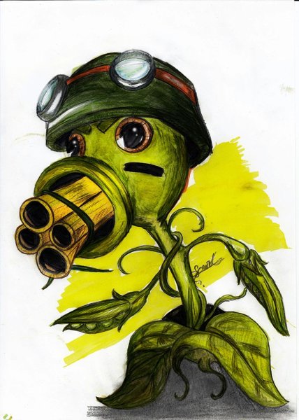 Peashooter растения против зомби