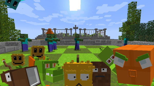 Plants vs Zombies в майнкрафт