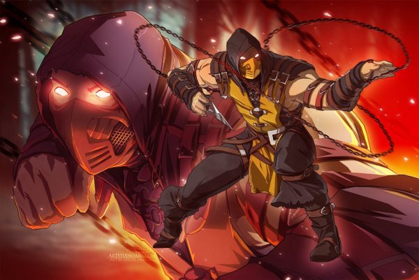 Scorpion Mortal Kombat арт