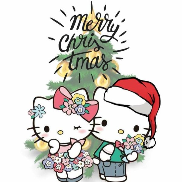 Новогодняя открытка hello Kitty