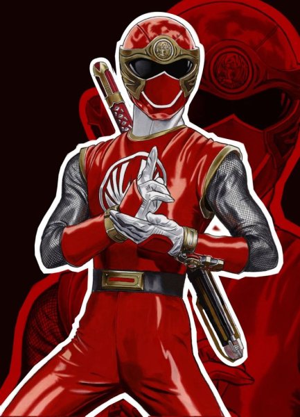 Красный Power Rangers Art