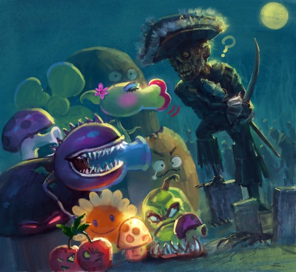 Plants vs Zombies Art зомби