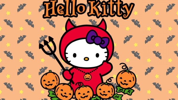 Обои Хэллоуин Китти