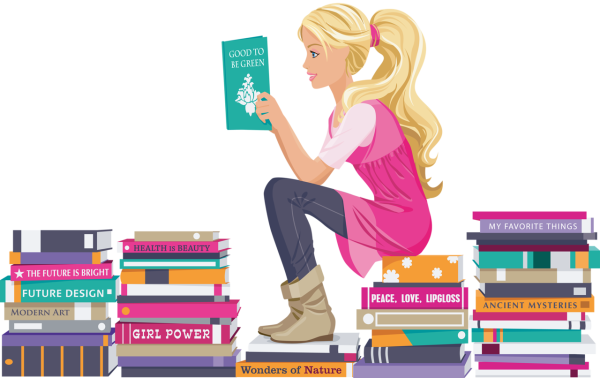 Чтение книги на прозрачном фоне